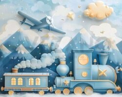 trein blauw