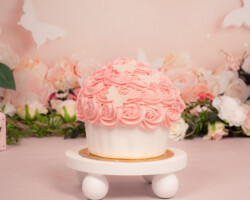 Roze/ wit cupcake